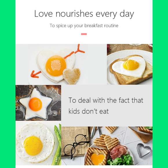 New 5 pack fancy omelette molds egg molds heart star circle mouse breakfast mold - Picture 9 of 11